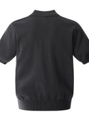 Button Detail Short Sleeve Knit Polo