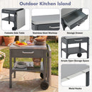 Foldable Outdoor Kitchen Cart With Storage For Patio by HouseOfZazla
