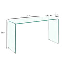 Elegant Transparent Tempered Glass Console Table With Rounded Edges, Modern Sofa Table - Clear by Unique Piece Furniture
