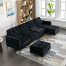 Modern L - Shape Convertible Sectional Sofa With Movable Ottoman by HouseOfZazla