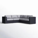 Luxurious Wicker Patio Sectional With Weather Resistant Sunbrella Cushions by HouseOfZazla