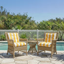 Outdoor Chair Cushions Set of 2, 19 x 19 x 4 Inch Tufted Seat Cushions with Ties by HouseOfZazla