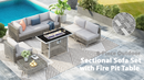 K&K Patio 8-Piece Patio Furniture Set with 43" Fire Pit Table by HouseOfZazla
