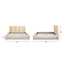 Toscana King Upholstered Cane Back Platform Bed, Antique