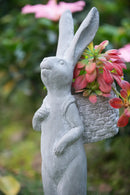 8.5x5.5x19.5" Tall Cement Rabbit Planter by HouseOfZazla