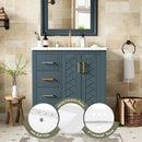 Ceramic Sink Combo, Freestanding Vanity Set With 3 Drawers & Soft Closing Doors by HouseOfZazla