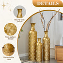 3 Pack Semi-Handcrafted Gold Metal Vase Collection by HouseOfZazla