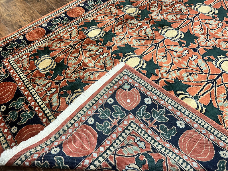 Indo Persian Bidjar Rug 8x10, Red and Black, Handmade Vintage Wool Carpet