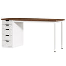 Computer Desk With 5 Drawers, Reversible Cabinet Design