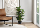 32" Tall, Artificial Plant, Fiddle Tree, Indoor, Faux, Fake, Floor, Greenery, Potted, Real Touch, Decorative - Green / Black by Unique Piece Furniture