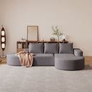 Modern Curved Sofa, L-Shaped Modular Sectional Set With 3 Pillows by HouseOfZazla