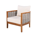 2 Pieces Outdoor Unique Tub Design Armchair with Woven Rope by HouseOfZazla