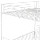 Metal Bunk Bed With Shelf And Guardrails