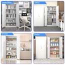 2 Door File Cabinet With Lock, 4 Adjustable Shelves, Heavy-Duty