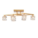 6 Light Crystal Ceiling Light For Dining Room, Modern Ceiling Lamp With Light Fixture For Entryway, Lobby, Kitchen, Bedroom, Living Room, Conference Room, (6*G9 Bulbs Included) by HouseOfZazla