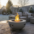 Outdoor Round Propane Fire Pit Table 28-inch, 40,000 BTU by HouseOfZazla
