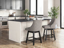 Neymorton - Upholstered Swivel Barstool (Set of 2) - Dark Grayish Brown by Unique Piece Furniture
