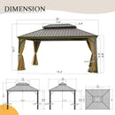 12' x 16' Hardtop Gazebo Outdoor Aluminum Gazebo with Double Canopy by HouseOfZazla