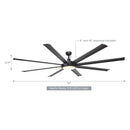 75" Industrial DC Motor Downrod Mount Reversible Ceiling Fan with Lighting and Remote Control