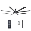 75" Industrial DC Motor Downrod Mount Reversible Ceiling Fan with Lighting and Remote Control