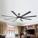 75" Industrial DC Motor Downrod Mount Reversible Ceiling Fan with Lighting and Remote Control