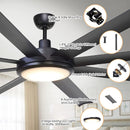 75" Industrial DC Motor Downrod Mount Reversible Ceiling Fan with Lighting and Remote Control