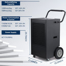 7500 Sq.ft Commercial Dehumidifier, 190 Pint Large Industrial Dehumidifier