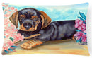 Dachshund Decorative Throw Pillow 12x16 Indoor Outdoor Accent Cushion, Fabric Cover with Insert for Sofa, Bed, Porch & Living Room