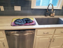 Pomeranian Dish Drying Mat Absorbent Dish Drying Mat Pad for Kitchen Counter Dish Drainer Mat for Countertop, 14 x 21", Multicolor