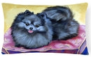 Pomeranian Decorative Throw Pillow 12x16 Indoor Outdoor Accent Cushion, Fabric Cover with Insert for Sofa, Bed, Porch & Living Room