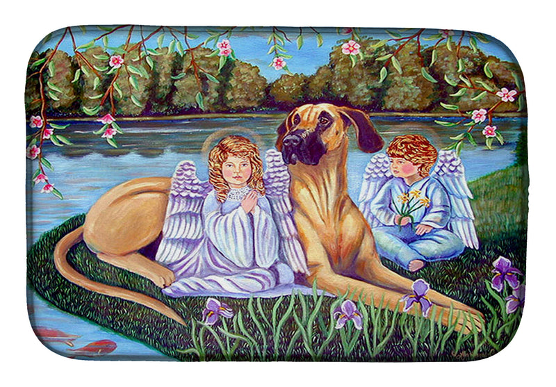 Angels with Great Dane Dish Drying Mat – Absorbent, Artistic Kitchen Essentials 7507DDM