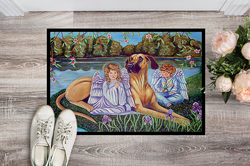 Angels with  Great Dane Indoor Outdoor Mat 18x27 Doormat