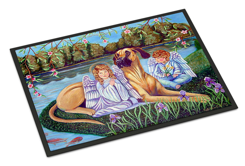 Angels with  Great Dane Indoor Outdoor Mat 18x27 Doormat