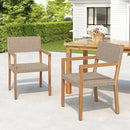 Outdoor Dining Chairs for Patios and Gardens (Set of 2) - Light Brown Multi / Light Teak
