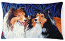 Sheltie Decorative Throw Pillow 12x16 Indoor Outdoor Accent Cushion, Fabric Cover with Insert for Sofa, Bed, Porch & Living Room