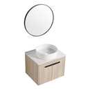 24 " Modern Design Float Bathroom Vanity With Ceramic Basin Set, Wall Mounted White Oak Vanity With Soft Close Door,KD-Packing,KD-Packing,2 Pieces Parcel(TOP