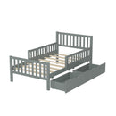 Platform Bed With Guardrails On Both Sides And 2 Storage Drawers by HouseOfZazla