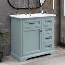 36" Bathroom Vanity With Sink, 2 Tip Out Drawers, Soft Close Hinges by HouseOfZazla