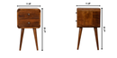 Soli Wood Mini Chestnut Curved Nightstand, 2-Drawers