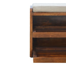 Pull Out Shoe Bench - Chestnut / Mud Linen by Unique Piece Furniture