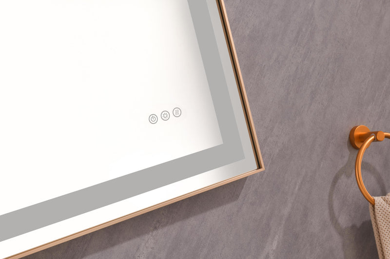 36x24 LED Lighted Bathroom Wall Mounted Mirror with High Lumen+Anti-Fog Separately Control