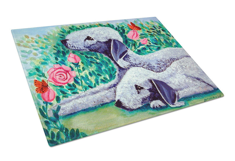 Bedlington Terrier Glass Cutting Board Large