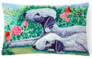 Bedlington Terrier Decorative Throw Pillow 12x16 Indoor Outdoor Accent Cushion, Fabric Cover with Insert for Sofa, Bed, Porch & Living Room