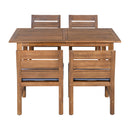 U_STYLE Farmhouse 5-Piece Outdoor Patio Dining Set with Adjustable Legs by HouseOfZazla