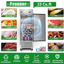 Commercial Freezer 23 Cu.Ft With 1 Solid Door Reach-In Freezers Stainless Steel Etl Approved Upright Freeze Storage - Silver by HouseOfZazla