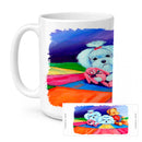 Maltese Ceramic Coffee Mug 15 oz Decorative Large C Handle Mug Cup for Tea, Cocoa Hot Chocolate