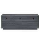 Modern 64" Wavy TV Cabinet With LED Lights - Black by HouseOfZazla