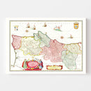 Vintage Map of Portugal 1665