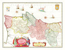 Vintage Map of Portugal 1665
