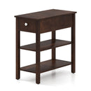 3-Tier Narrow End Table with Drawer and Storage Shelves by LJGDeals